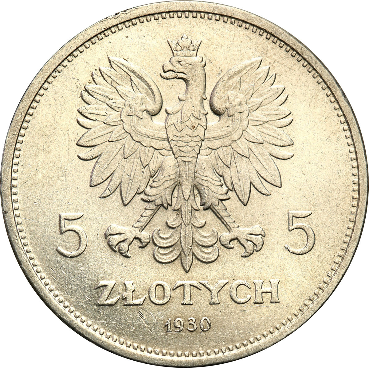 II RP. 5 złotych 1930 Sztandar - PIĘKNY
